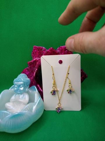 Parure fleurs cristaux