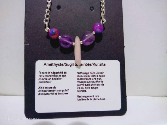 Amthyste, Kunzite et Sugilit teinte