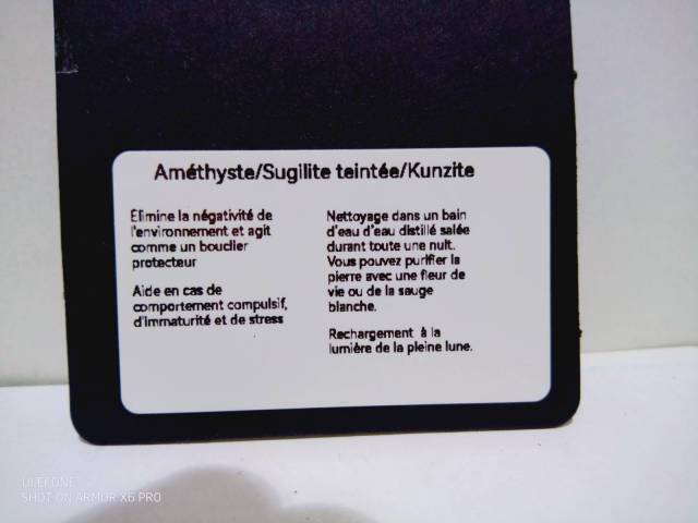 Perles d'amthyste, perles de Kunzite, perles de Sugilite teinte, anneaux, chaine et fermoir en acier inoxydable