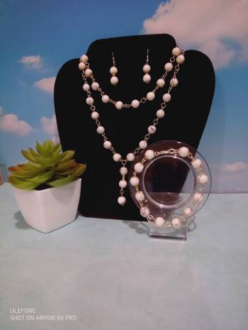 Parure Howlite blanche