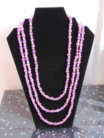 Sautoir violet-rose
