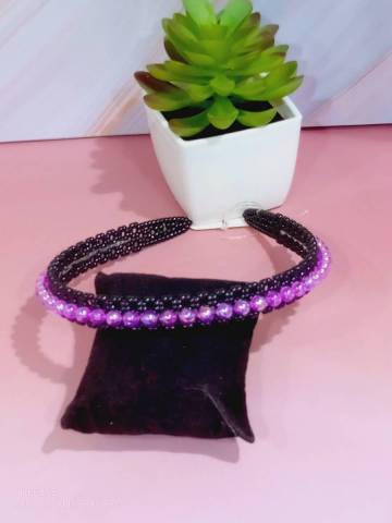 Serre-tte en plastique, perles acrylique