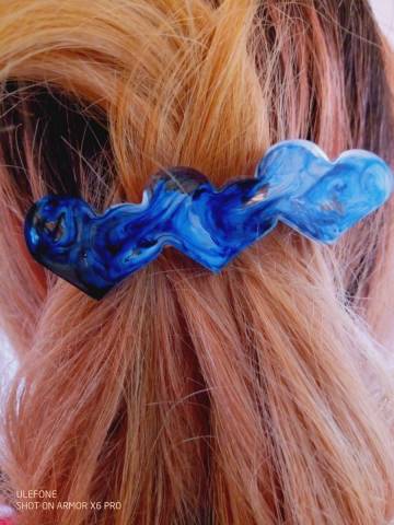 Pince  cheveux coeurs en rsine