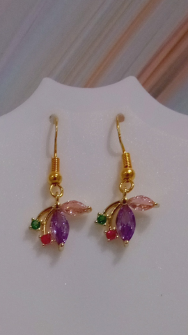 pendentif incrust de cristaux synthtiques, crochets en acier inoxydable