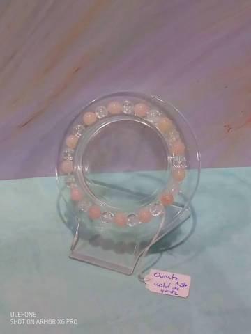 Quartz rose et cristal de quartz 