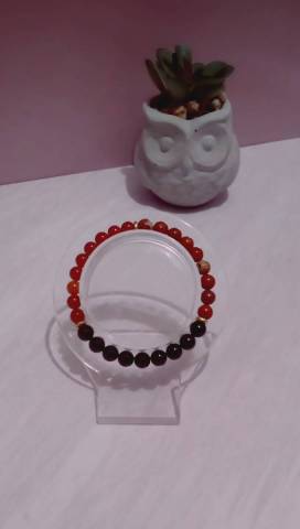 Perles de cornaline naturelle, perles de grenat naturel, perles de jaspe rouge naturel,s�parateurs en alliage m�talllique, fil �lastique